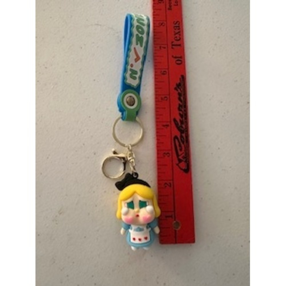Crybaby Heart Cheek 3D PVC Keychain Wristlet Strap Blue Dress Charm